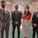 Delegada Tainah de Almeida (DASPAR/PF), delegado Luciano Leiro e representantes de entidades de classe da PF